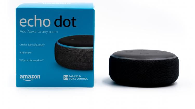 A smaller pebble shaped speaker device which can be used to connect to the internet, to search for things like the news, weather, set alarms and reminders and control other smart devices around your home.