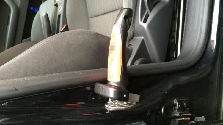 A portable handle to make it easier to get in and out of the car