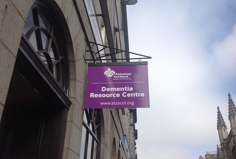 Exterior sign for Aberdeen Brain Health and Dementia Resource Centre