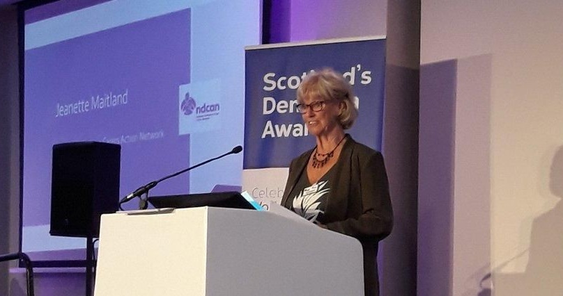 Jeanette speaking at Scottish Dementia Awards