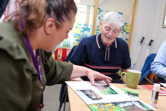Atendees at an Alzheimer Scotland activity group