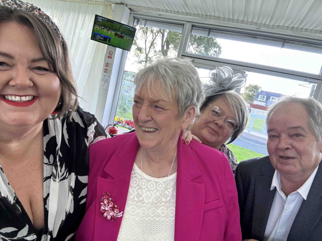 Joanne with family including her mum Evelyn who is living with Alzheimer's disease.