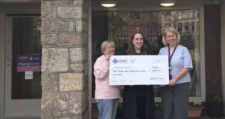 Alzheimer Scotland cheque presntation